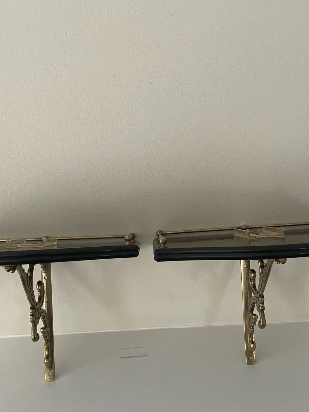 Vintage Upscale Mahogany & Brass Wall Sconces